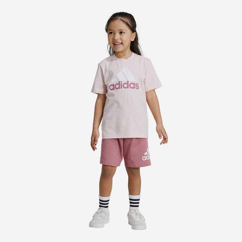 Đồ Bộ Trẻ Em Adidas Essentials Logo - Hồng - Supersports Vietnam