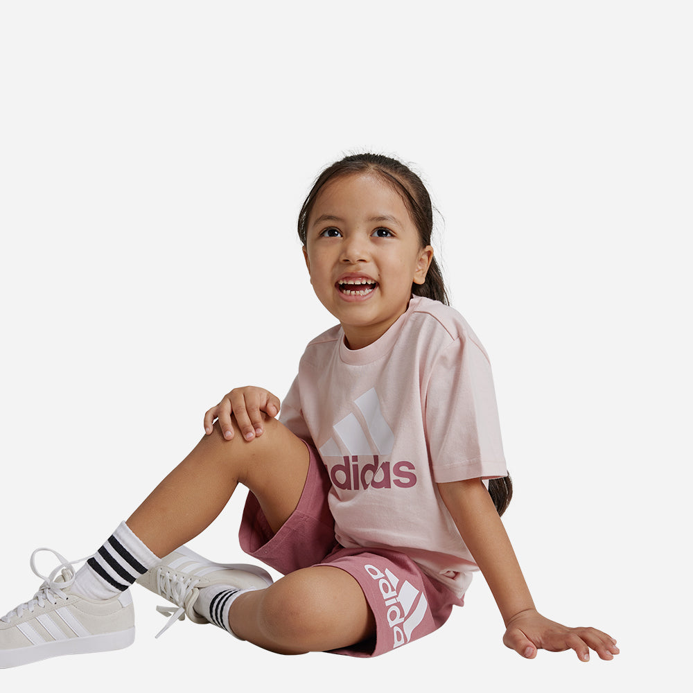 Đồ Bộ Trẻ Em Adidas Essentials Logo - Hồng - Supersports Vietnam