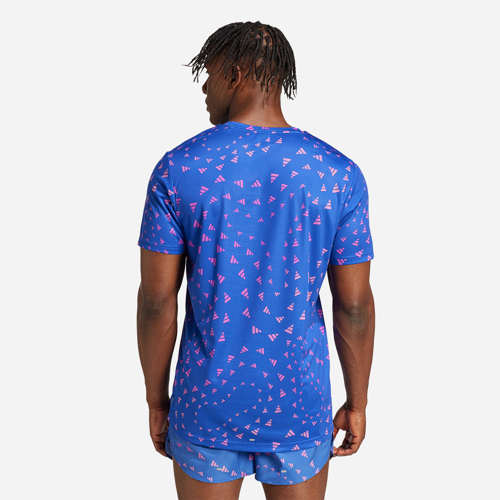Áo Thun Nam Adidas Run It Brand Love - Xanh Dương - Supersports Vietnam