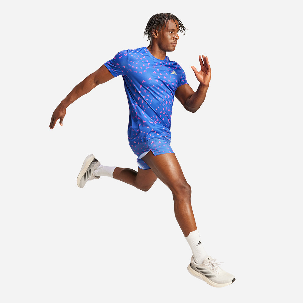 Áo Thun Nam Adidas Run It Brand Love - Xanh Dương - Supersports Vietnam