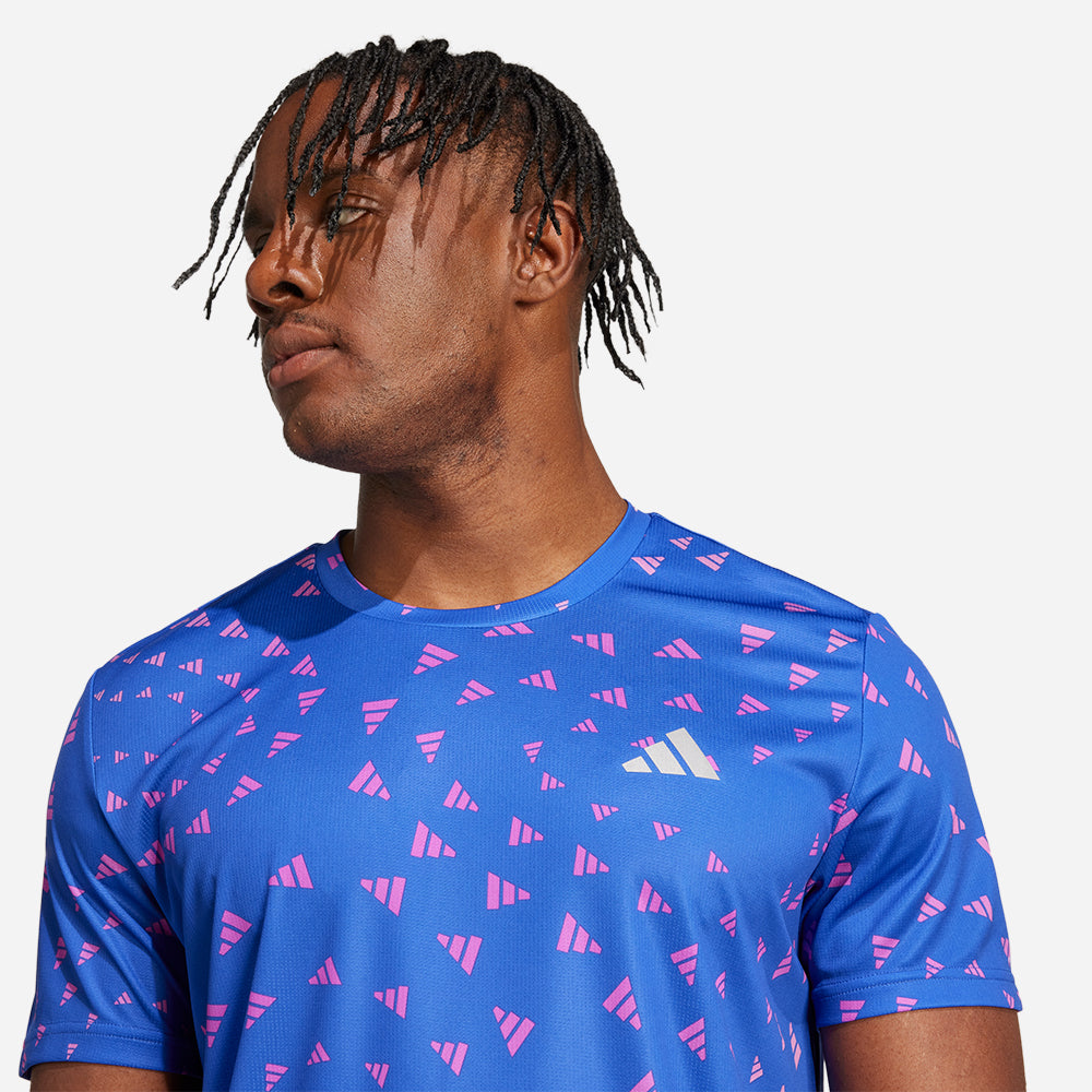 Áo Thun Nam Adidas Run It Brand Love - Xanh Dương - Supersports Vietnam