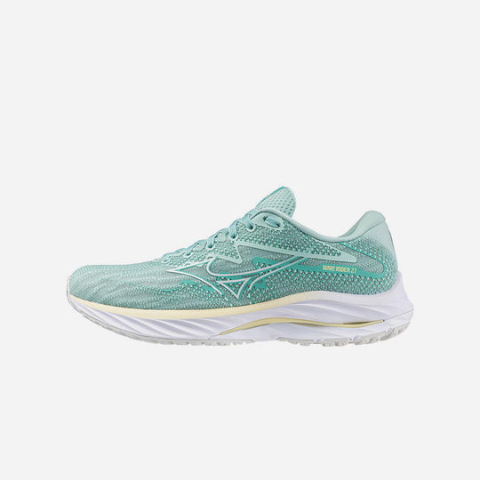 Giày Chạy Bộ Nữ Mizuno Wave Rider 27 D - Xanh Lá