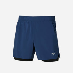 Quần Ngắn Nam Mizuno Core 5.5 2In1 - Xanh Navy - Supersports Vietnam