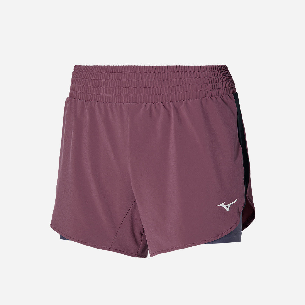 Quần Ngắn Nữ Mizuno 2In1 4.5 - Tím - Supersports Vietnam