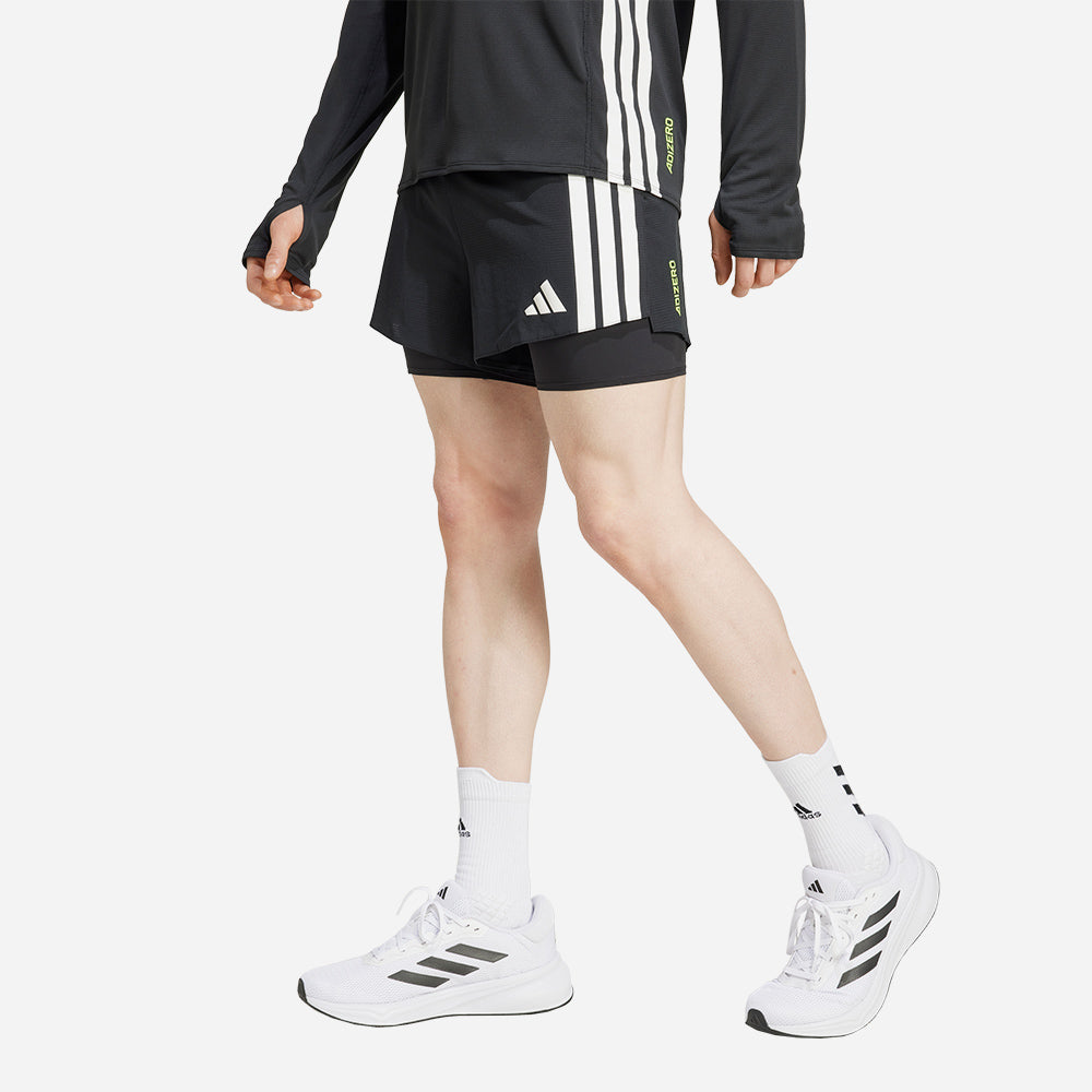 Quần Ngắn Nam Adidas Adizero 2In1 - Đen