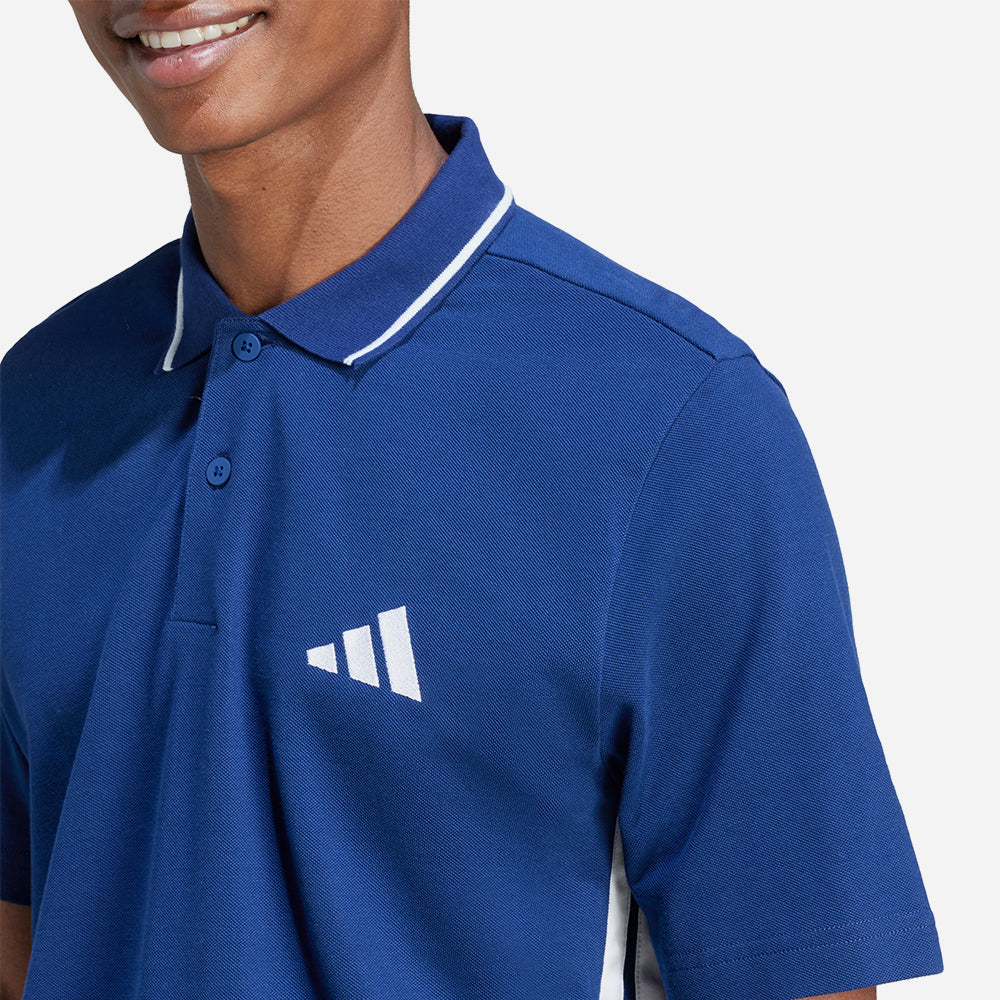 Áo Polo Nam Adidas Essentials 3-Stripes Piqué - Xanh Dương - Supersports Vietnam