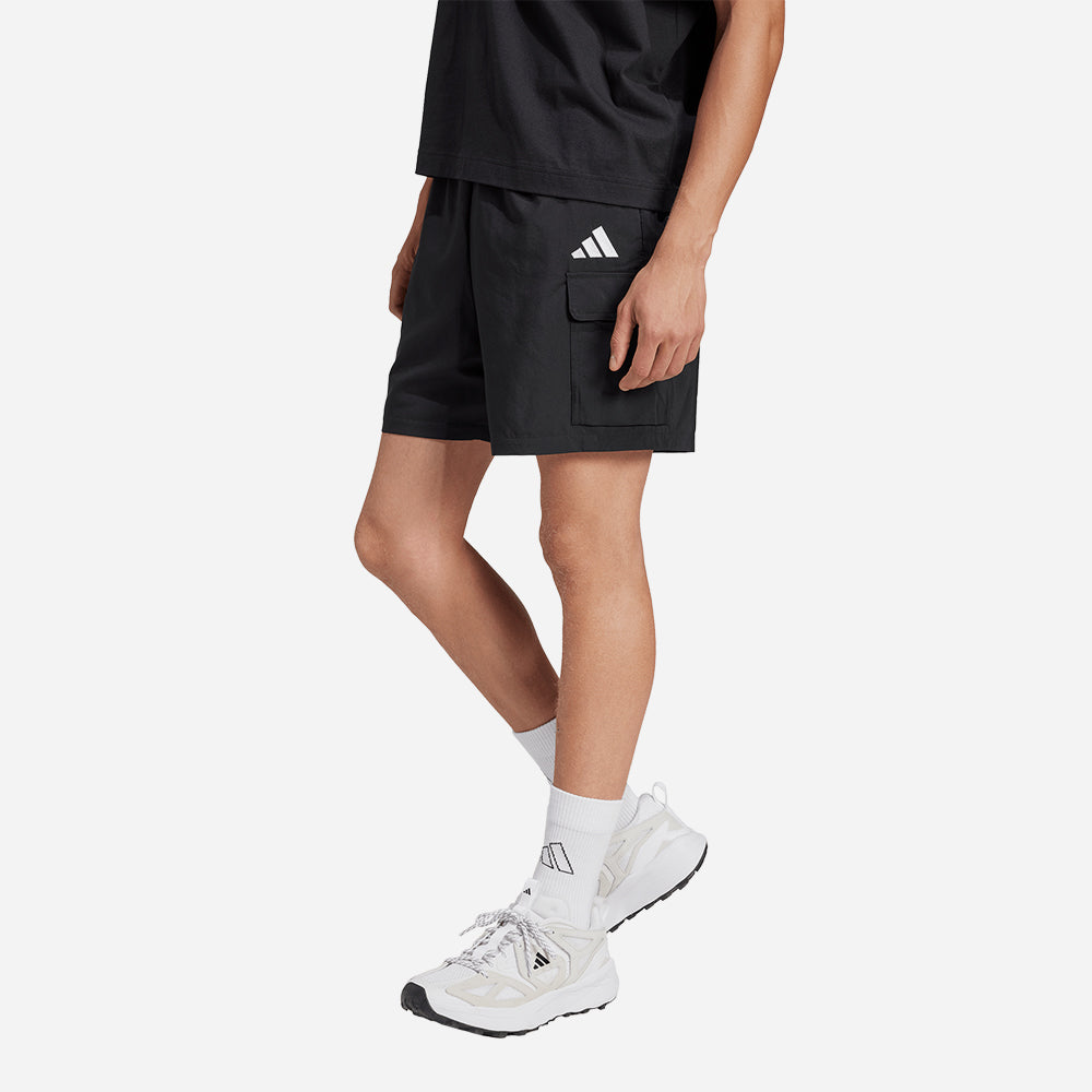 Quần Ngắn Thể Thao Nam Adidas Essentials Small Logo Cargo Chelsea - Đen - Supersports Vietnam