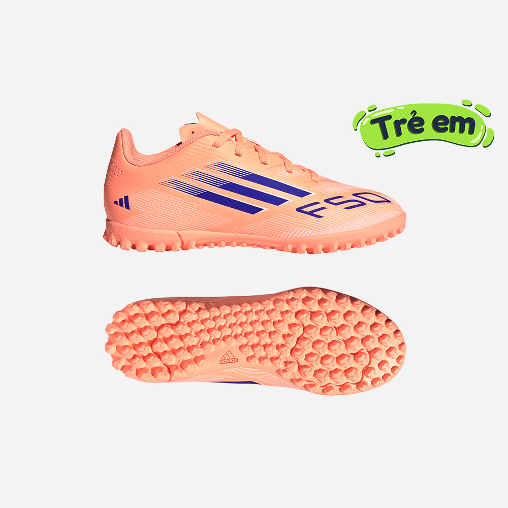Giày Đá Bóng Sân Cỏ Nhân Tạo Trẻ Em Adidas F50 Club - Cam San Hô - Supersports Vietnam
