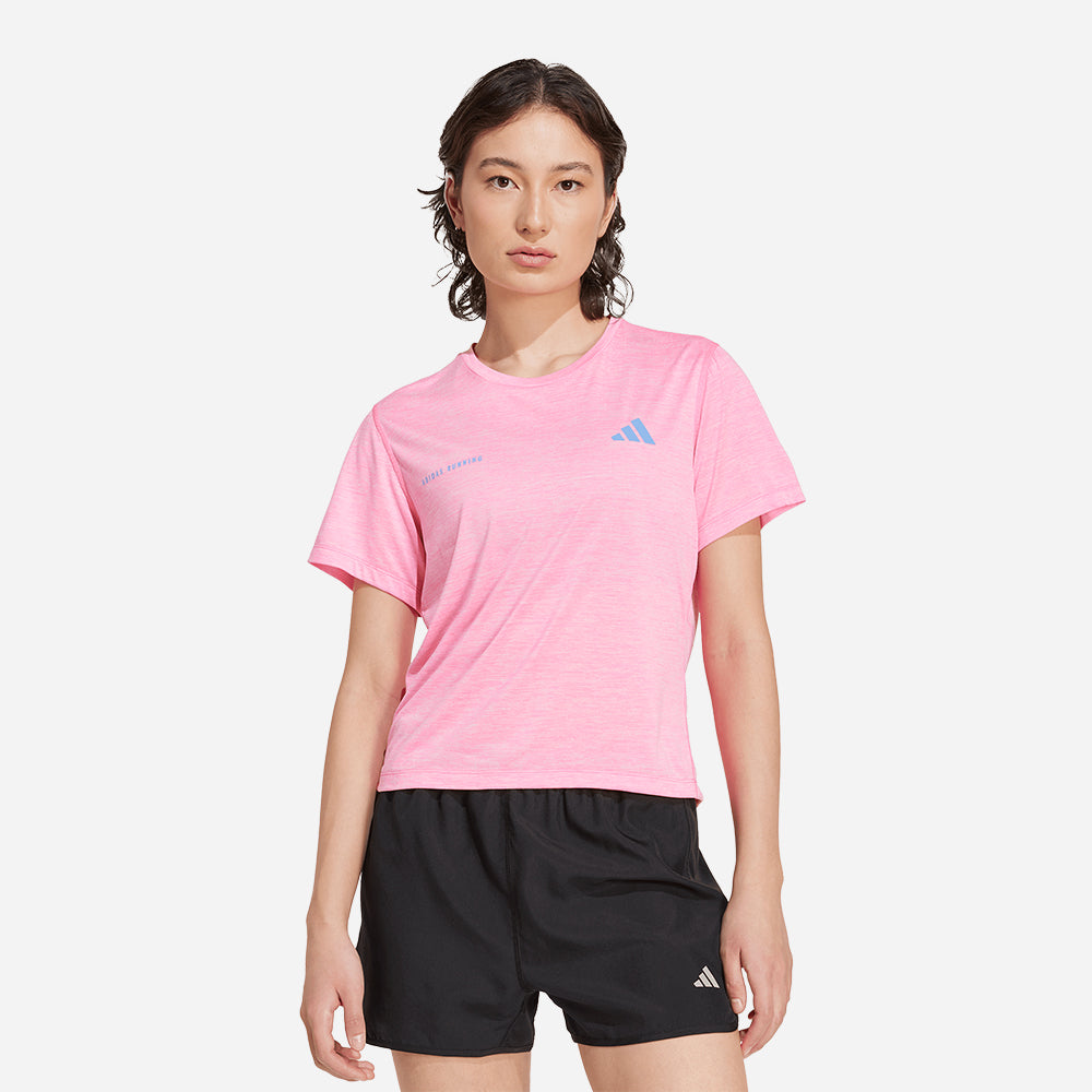 Áo Thun Nữ Adidas Own The Run Melange - Hồng - Supersports Vietnam