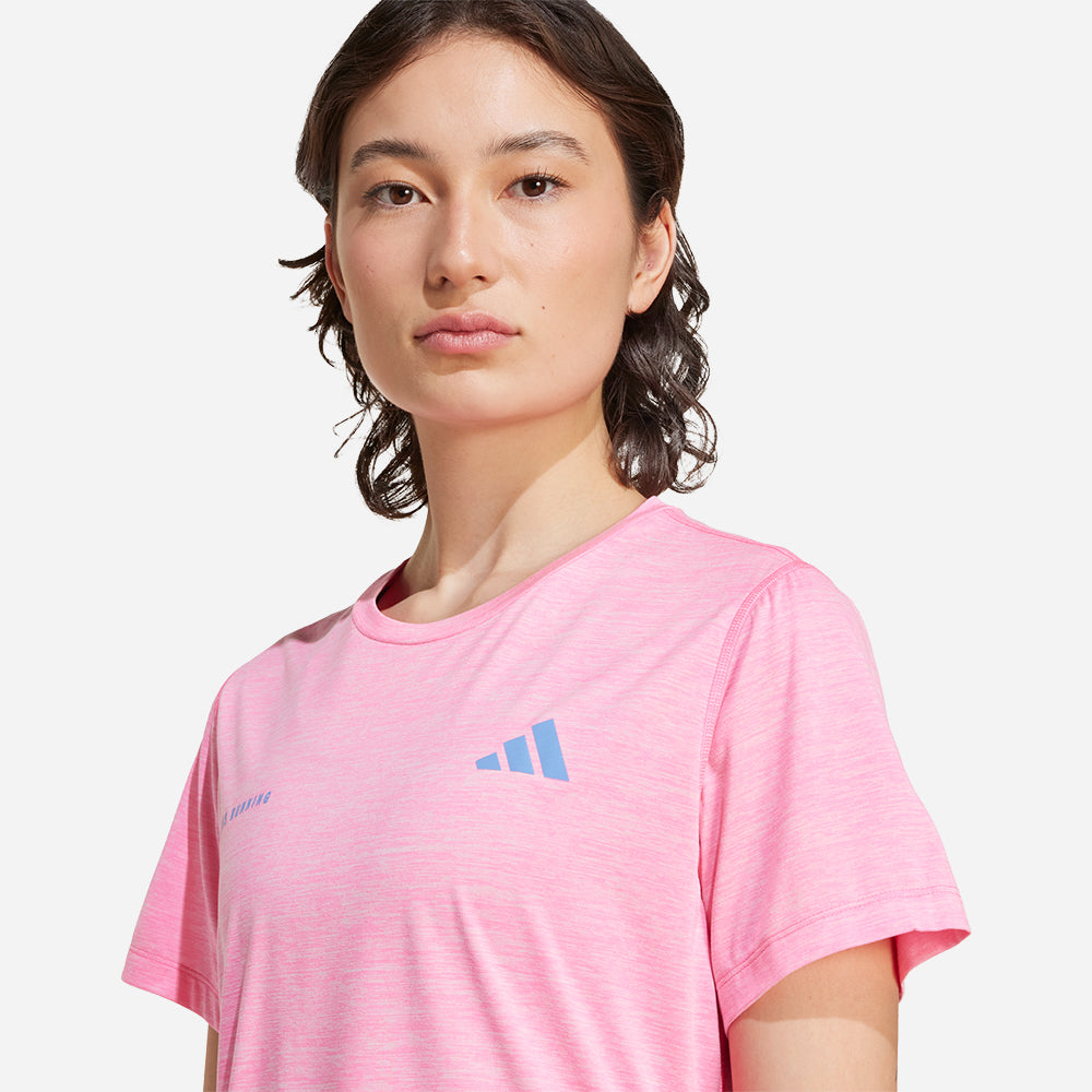 Áo Thun Nữ Adidas Own The Run Melange - Hồng - Supersports Vietnam