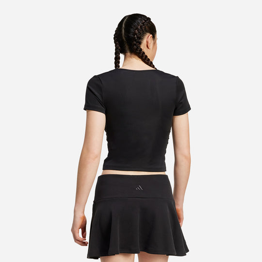 Áo Crop-Top Nữ Adidas Seasonal Essentials 3-Stripes - Đen