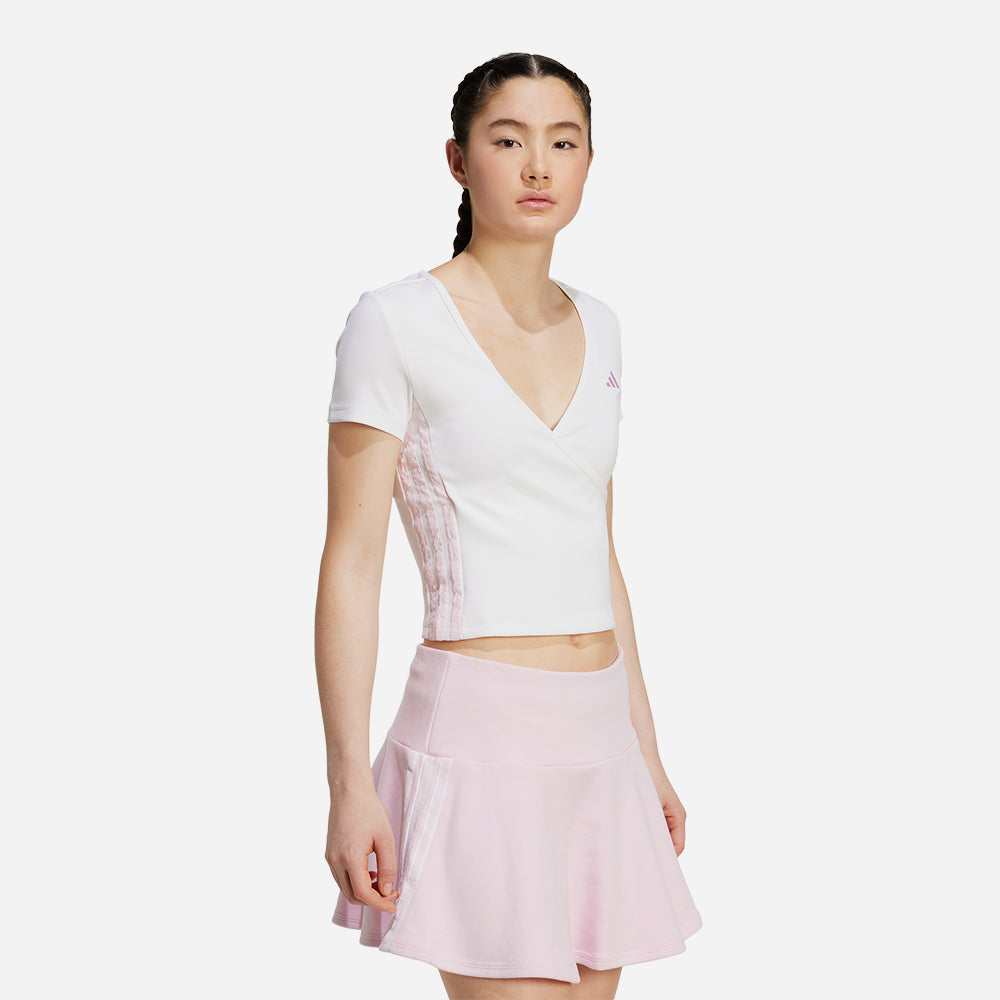 Áo Thun Nữ Adidas Seasonal Essentials 3-Stripes Crop - Trắng - Supersports Vietnam