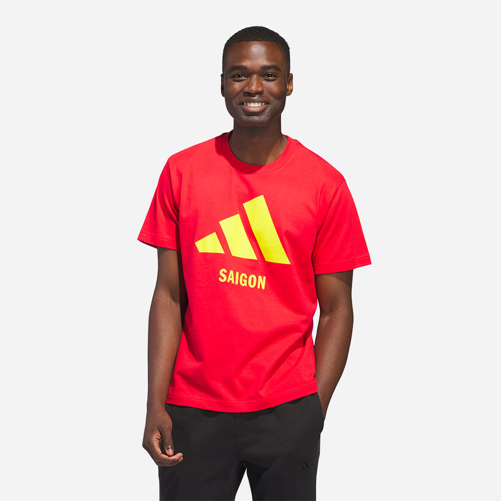 Áo Tay Ngắn Unisex Adidas Saigon - Đỏ - Supersports Vietnam