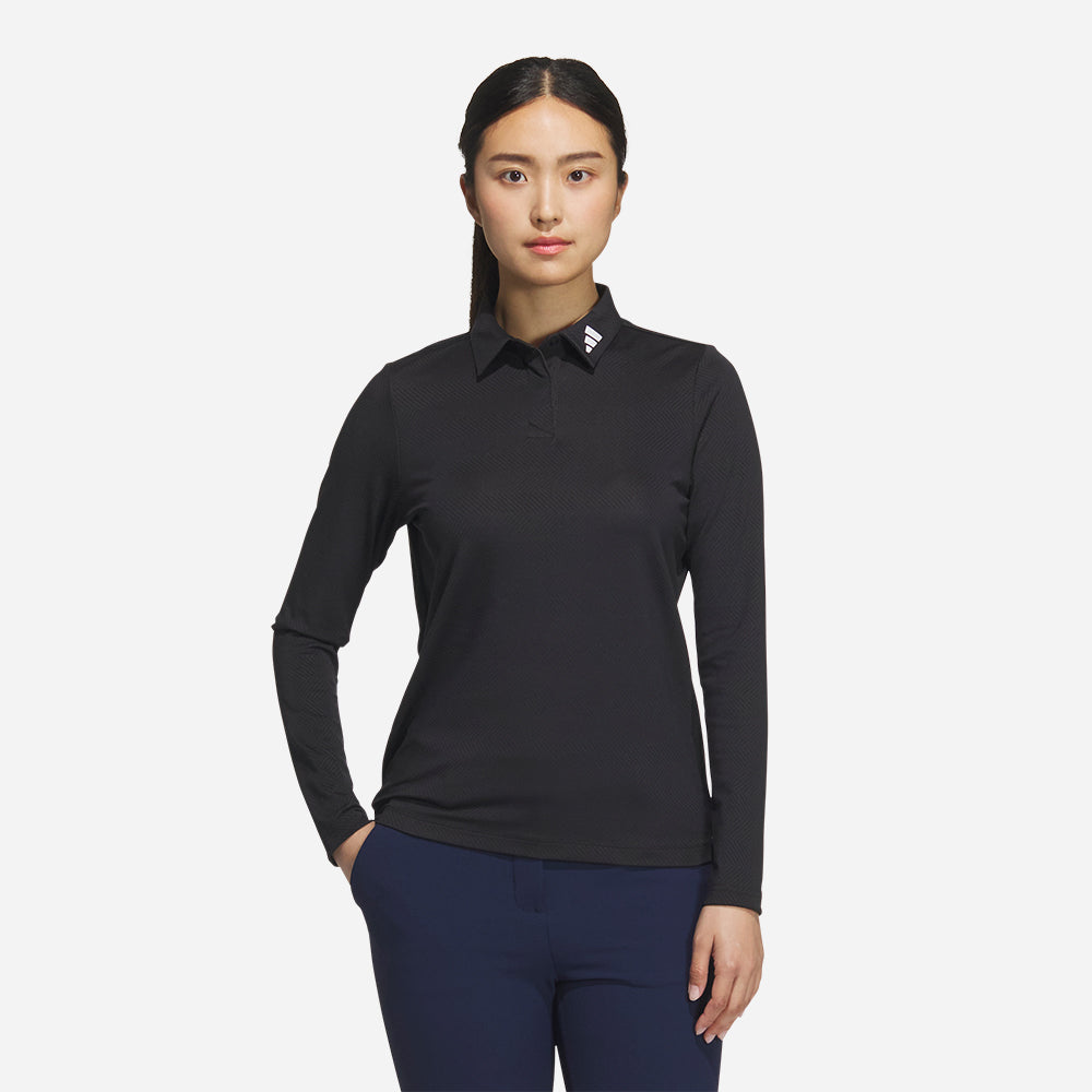 Áo Polo Nữ Adidas Jacquard Long Sleeve - Đen - Supersports Vietnam