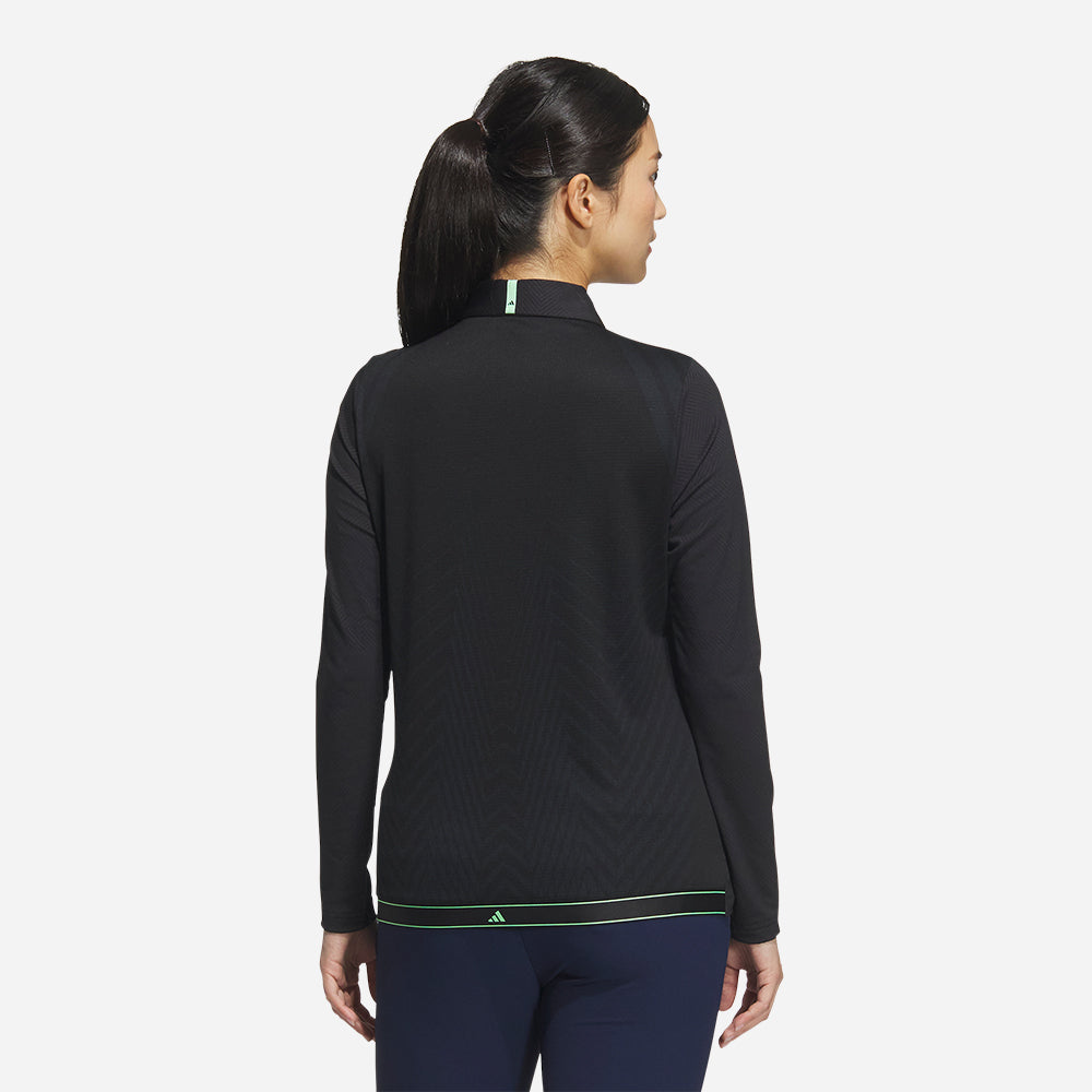 Áo Polo Nữ Adidas Jacquard Long Sleeve - Đen - Supersports Vietnam