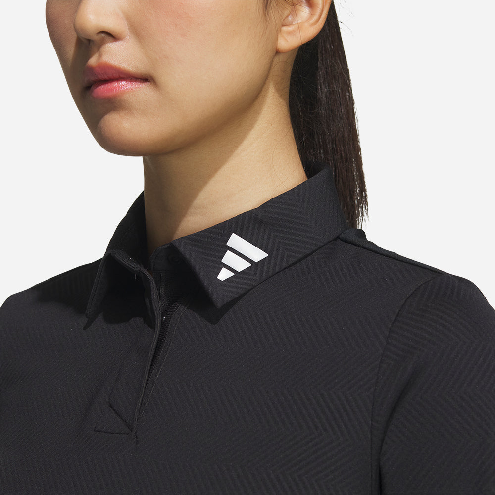 Áo Polo Nữ Adidas Jacquard Long Sleeve - Đen - Supersports Vietnam