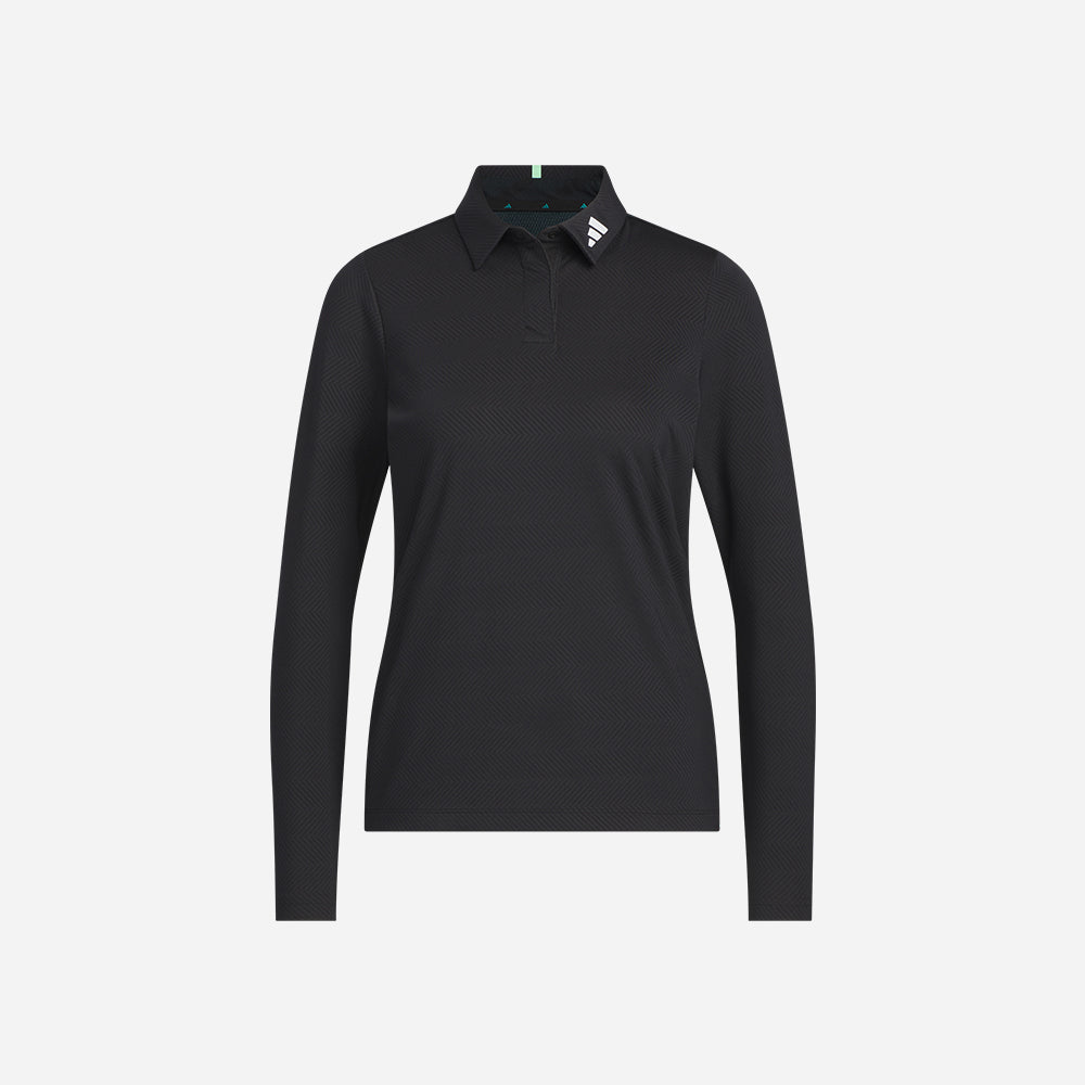 Áo Polo Nữ Adidas Jacquard Long Sleeve - Đen - Supersports Vietnam