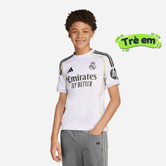 Áo Đá Bóng Trẻ Em Adidas Sân Nhà Real Madrid 25/26 - Trắng - Supersports Vietnam