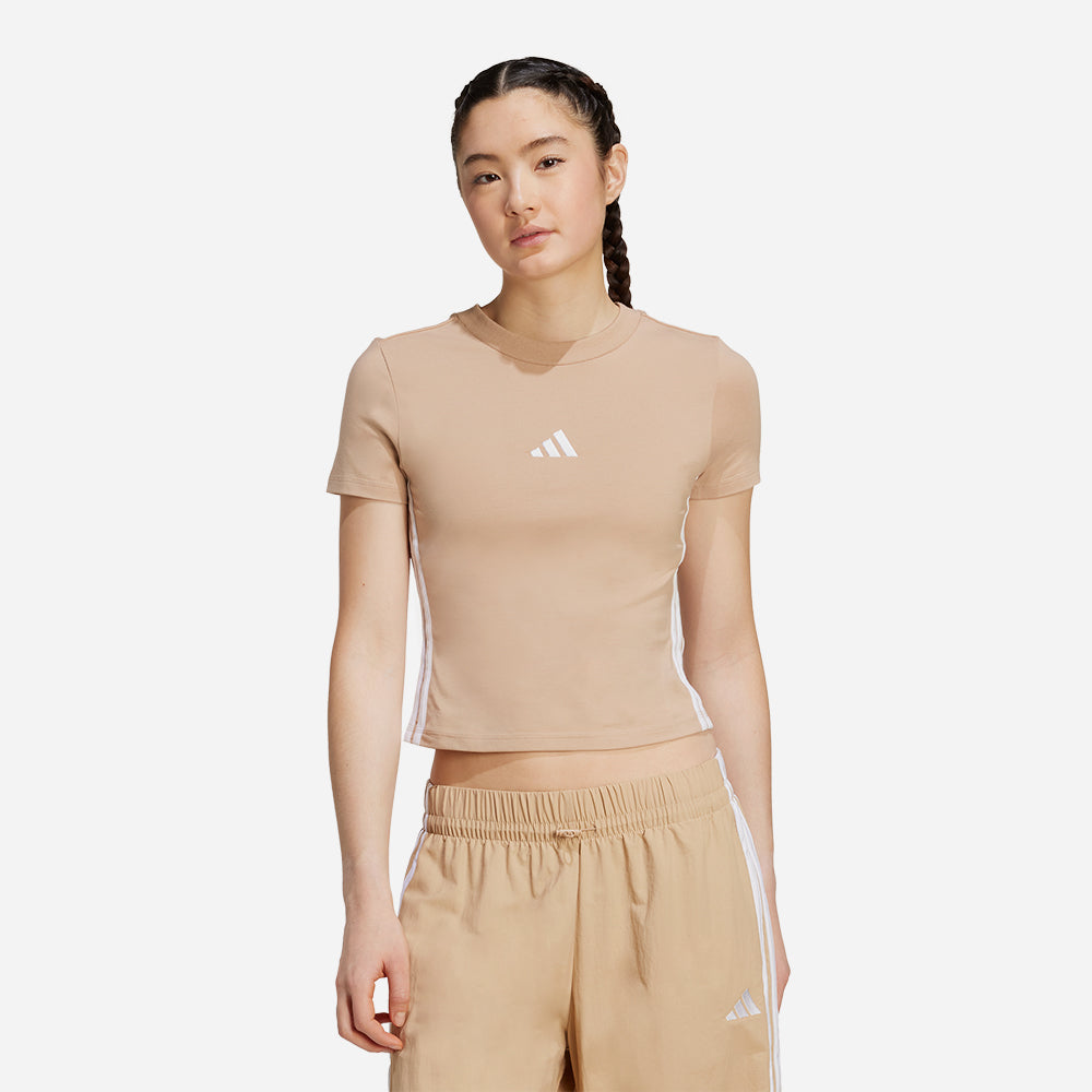Áo Thun Nữ Adidas Brown Essentials 3-Stripes - Nâu - Supersports Vietnam