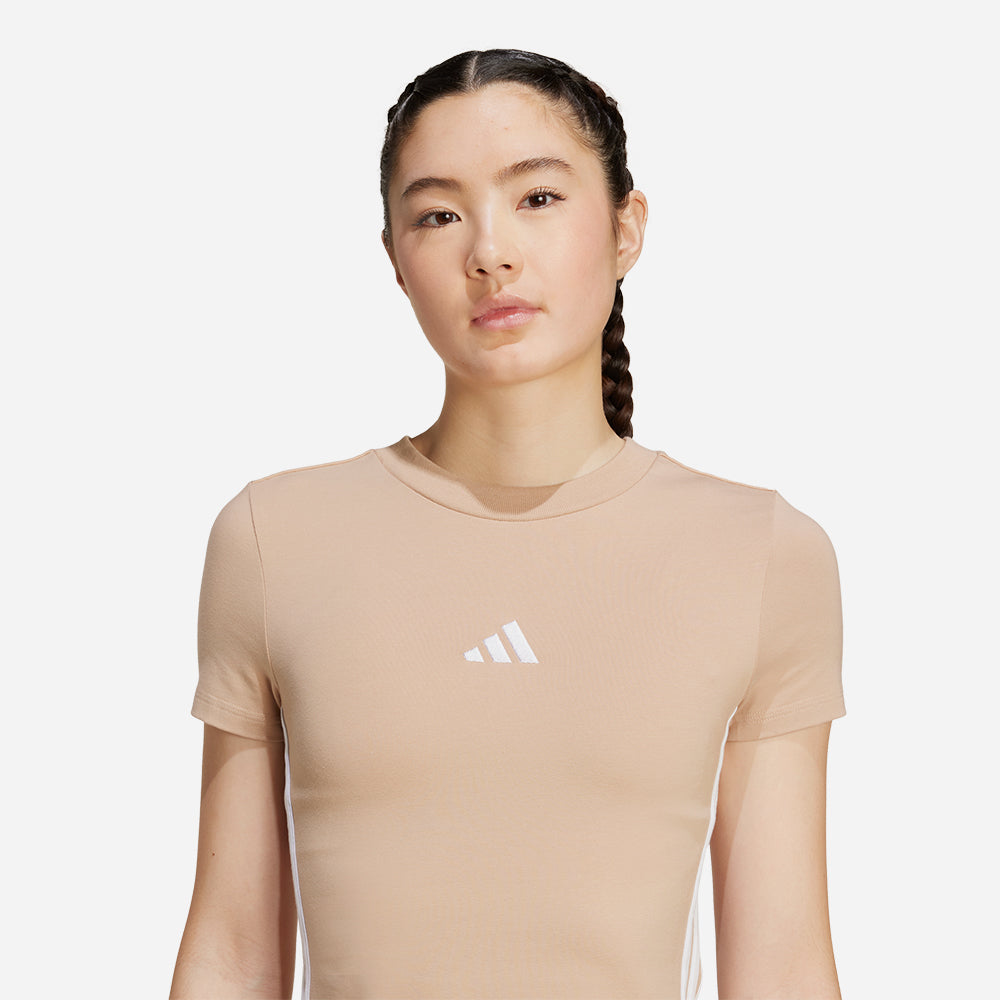 Áo Thun Nữ Adidas Brown Essentials 3-Stripes - Nâu - Supersports Vietnam