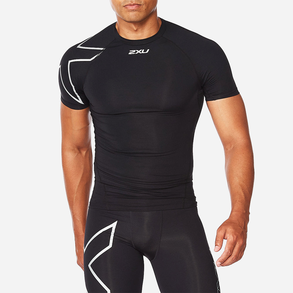 Áo Tay Ngắn Bó Cơ Nam 2XU Core Compression - Đen - Supersports Vietnam