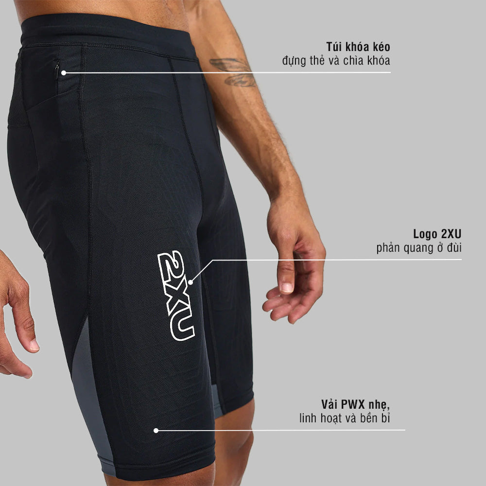 Quần Ngắn Bó Cơ Nam 2XU Light Speed React Compression - Đen - Supersports Vietnam