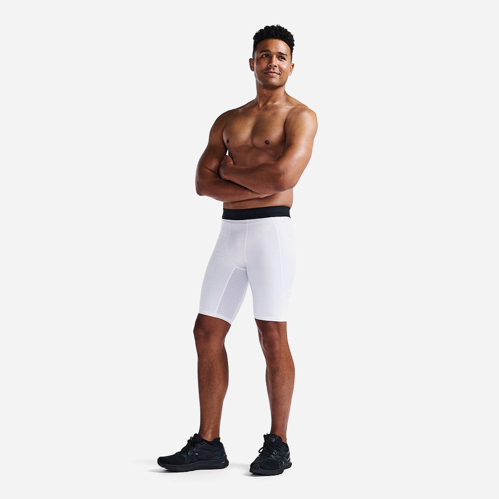 Quần Ngắn Base Layer Nam 2XU Base Layer Compression - Trắng - Supersports Vietnam