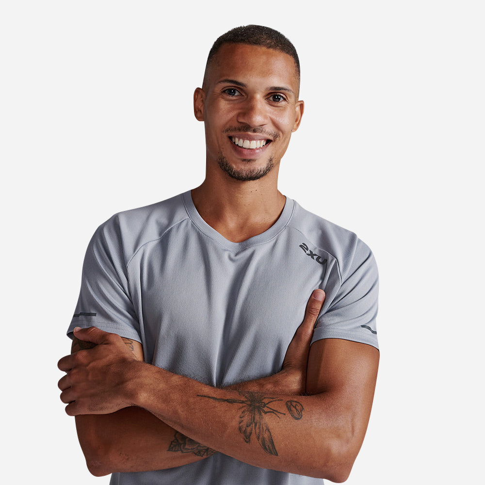 Áo Tay Ngắn Nam 2XU Aero - Xám - Supersports Vietnam