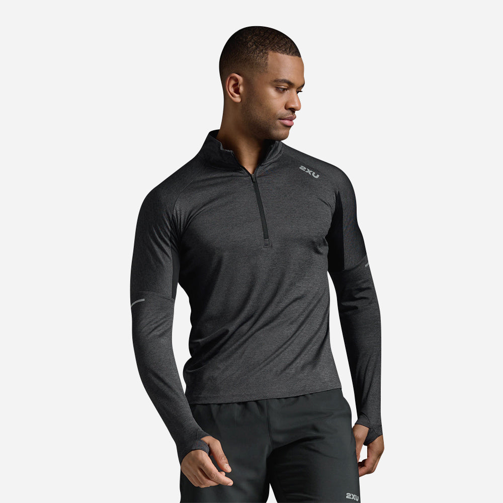 Áo Thun Tay Dài Nam 2XU Aero 1/2 Zip - Xám - Supersports Vietnam