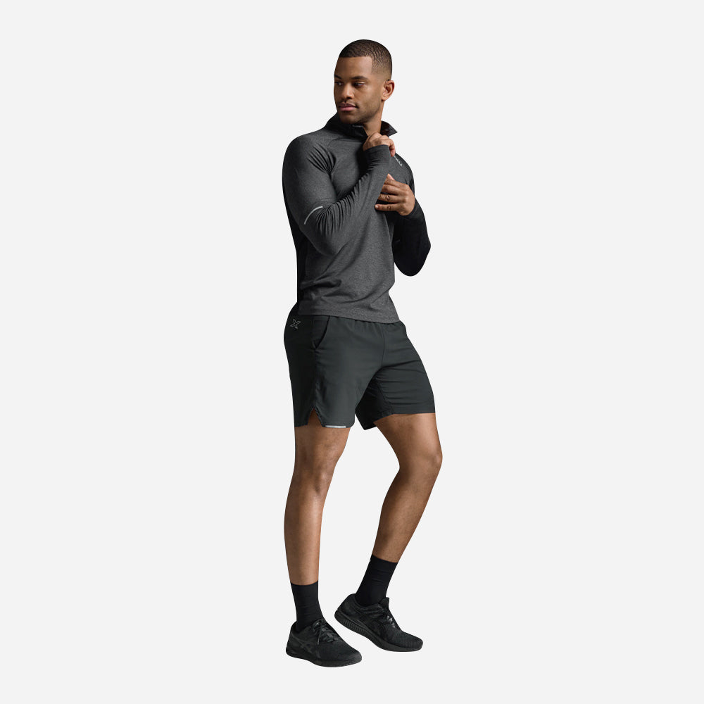 Áo Thun Tay Dài Nam 2XU Aero 1/2 Zip - Xám - Supersports Vietnam