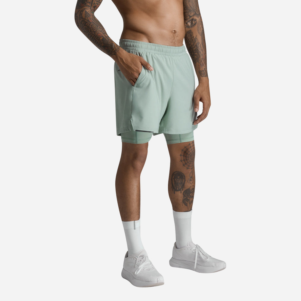 Quần Ngắn Nam 2XU Aero Mesh 2-In-1 5 Inch - Xanh Mint - Supersports Vietnam