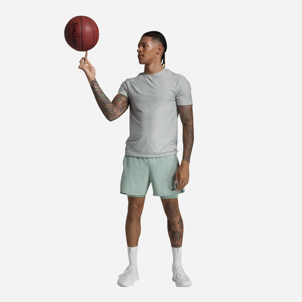 Quần Ngắn Nam 2XU Aero Mesh 2-In-1 5 Inch - Xanh Mint - Supersports Vietnam