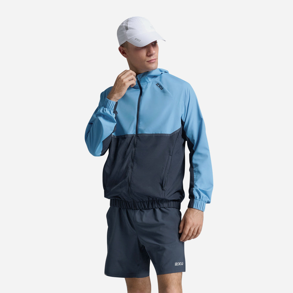 Áo Khoác Chạy Bộ Nam 2XU Aero Hex Windbreaker - Xanh Dương - Supersports Vietnam