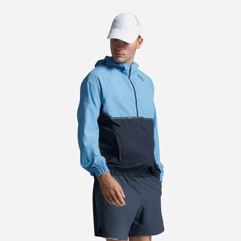 Áo Khoác Chạy Bộ Nam 2XU Aero Hex Windbreaker - Xanh Dương - Supersports Vietnam