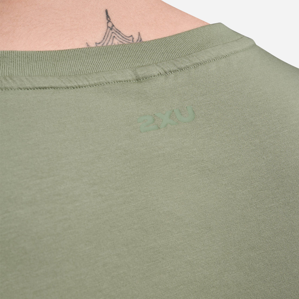 Áo Thun Nam 2XU Motion Cotton Flex - Xanh Quân Đội - Supersports Vietnam