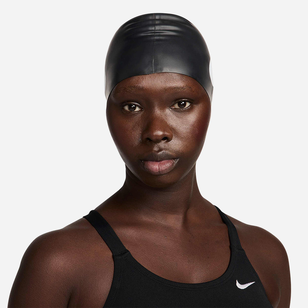 Nón Bơi Người Lớn Nike Swim Big Swoosh - Đen - Supersports Vietnam