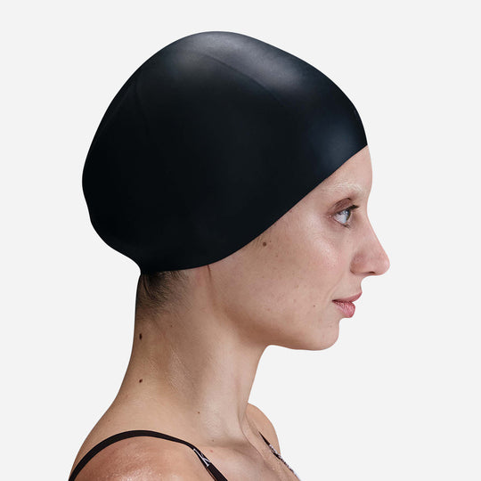 Nón Bơi Người Lớn Nike Swim Long Hair Silicone - Đen