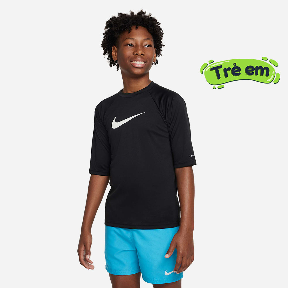 Áo Bơi Bé Trai Nike Swim Sleeve Hydroguard - Đen - Supersports Vietnam