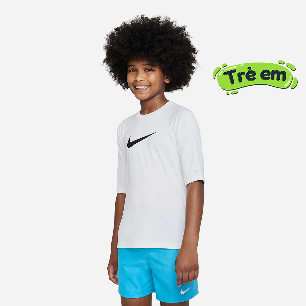Áo Bơi Bé Trai Nike Swim Sleeve Hydroguard - Trắng - Supersports Vietnam