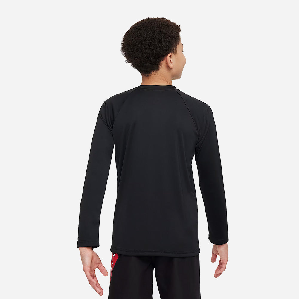 Áo Bơi Thể Thao Bé Trai Nike Swim Long Sleeve Hydroguard - Đen - Supersports Vietnam