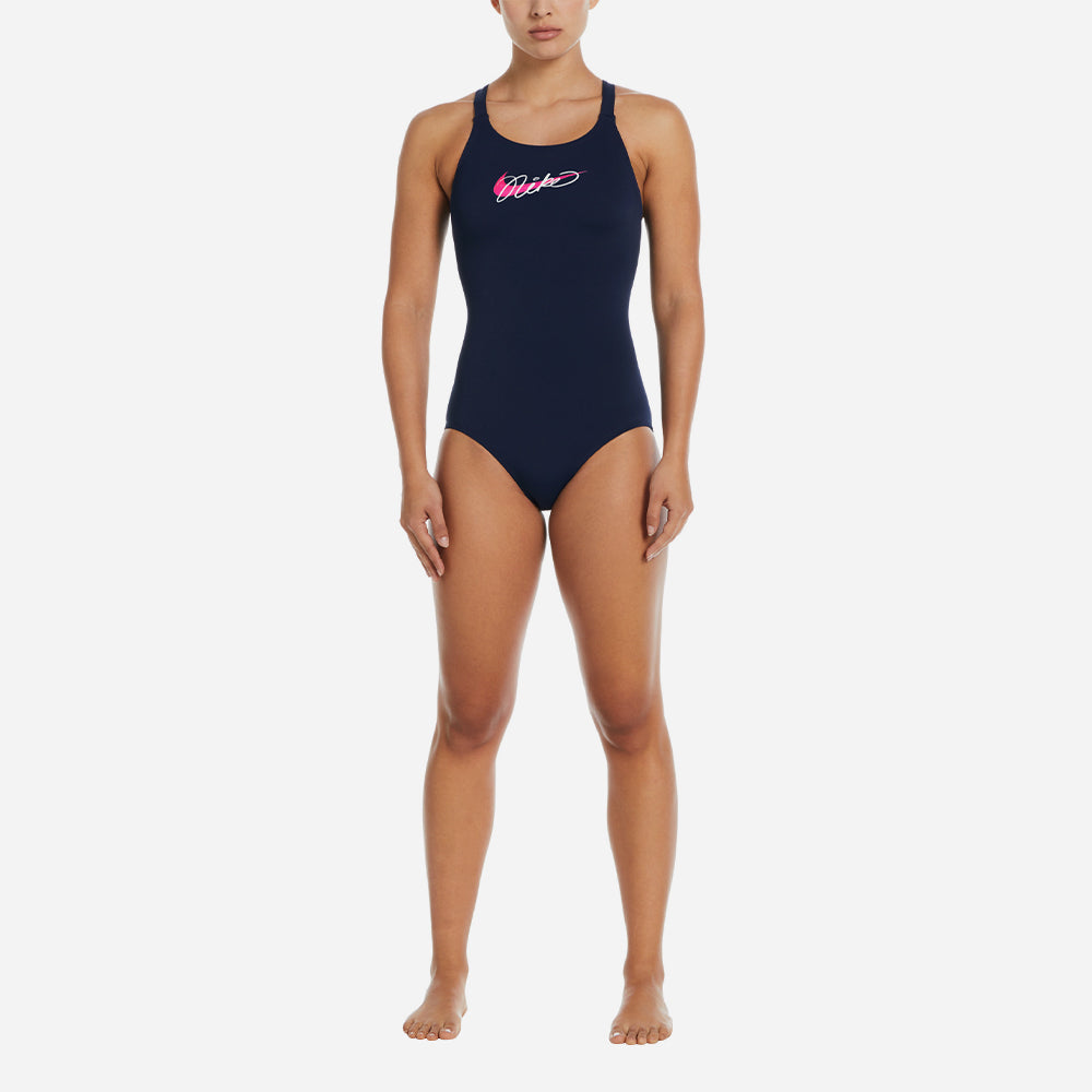 Đồ Bơi Một Mảnh Nữ Nike Swim Fastback - Xanh Navy - Supersports Vietnam