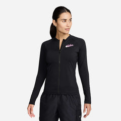 Áo Bơi Nữ Nike Swim Logo Long Sleeve Zip Hydroguard - Đen - Supersports Vietnam