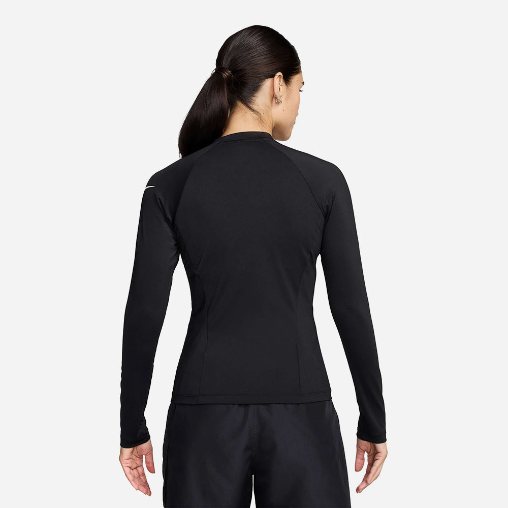 Áo Bơi Nữ Nike Swim Logo Long Sleeve Zip Hydroguard - Đen - Supersports Vietnam