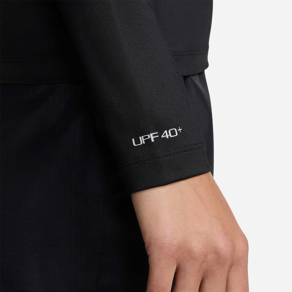 Áo Bơi Nữ Nike Swim Logo Long Sleeve Zip Hydroguard - Đen - Supersports Vietnam