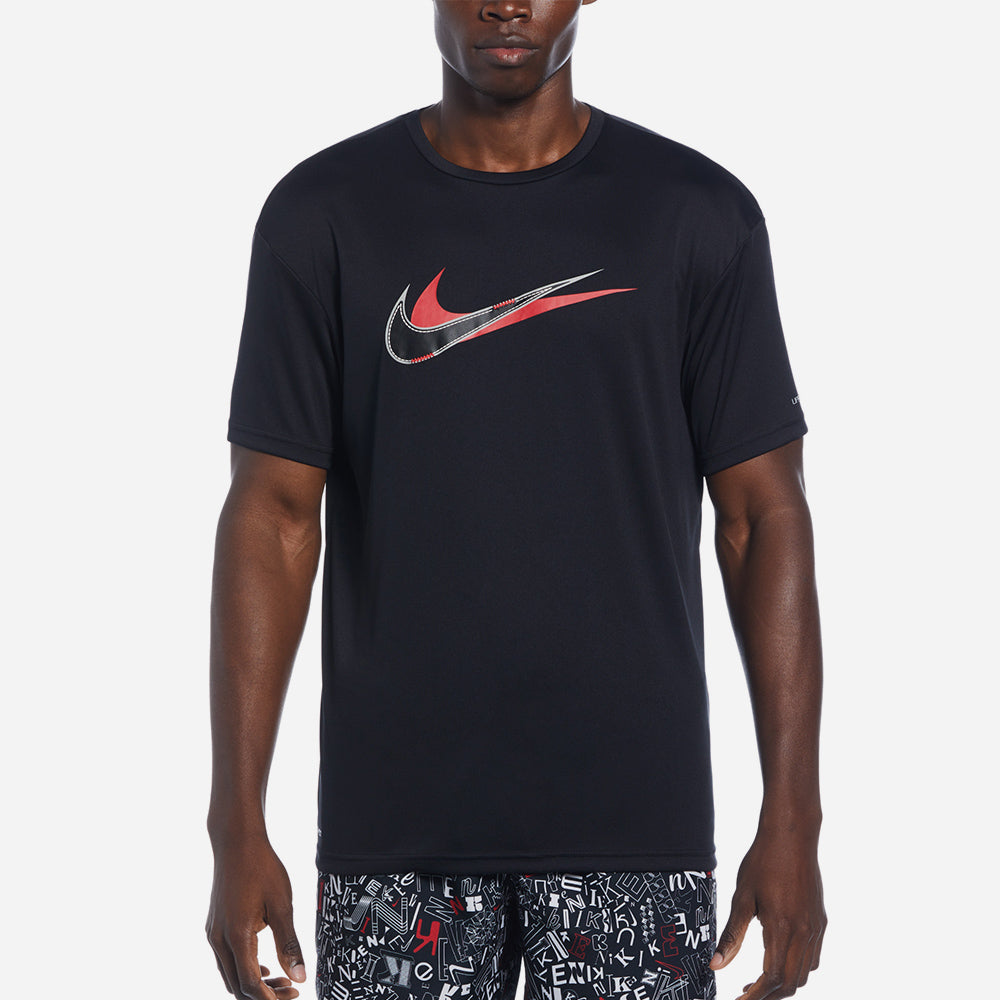 Áo Bơi Nam Nike Swim Stacked Swoosh Sleeve Hydroguard - Đen - Supersports Vietnam