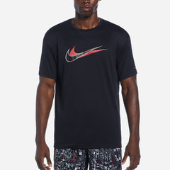 Áo Bơi Nam Nike Swim Stacked Swoosh Sleeve Hydroguard - Đen - Supersports Vietnam