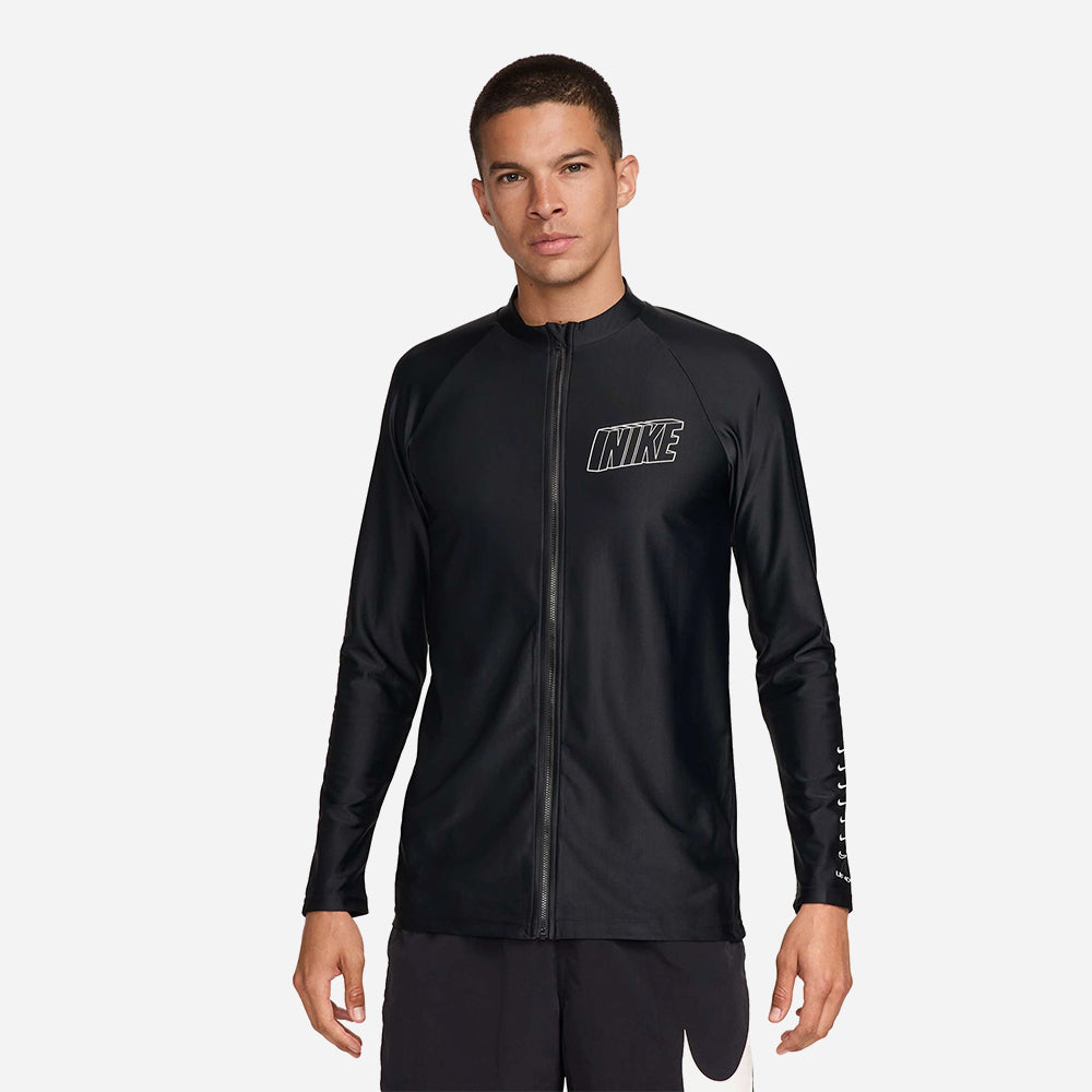 Áo Bơi Nam Nike Swim 3D Long Sleeve Zip Hydroguard - Đen - Supersports Vietnam