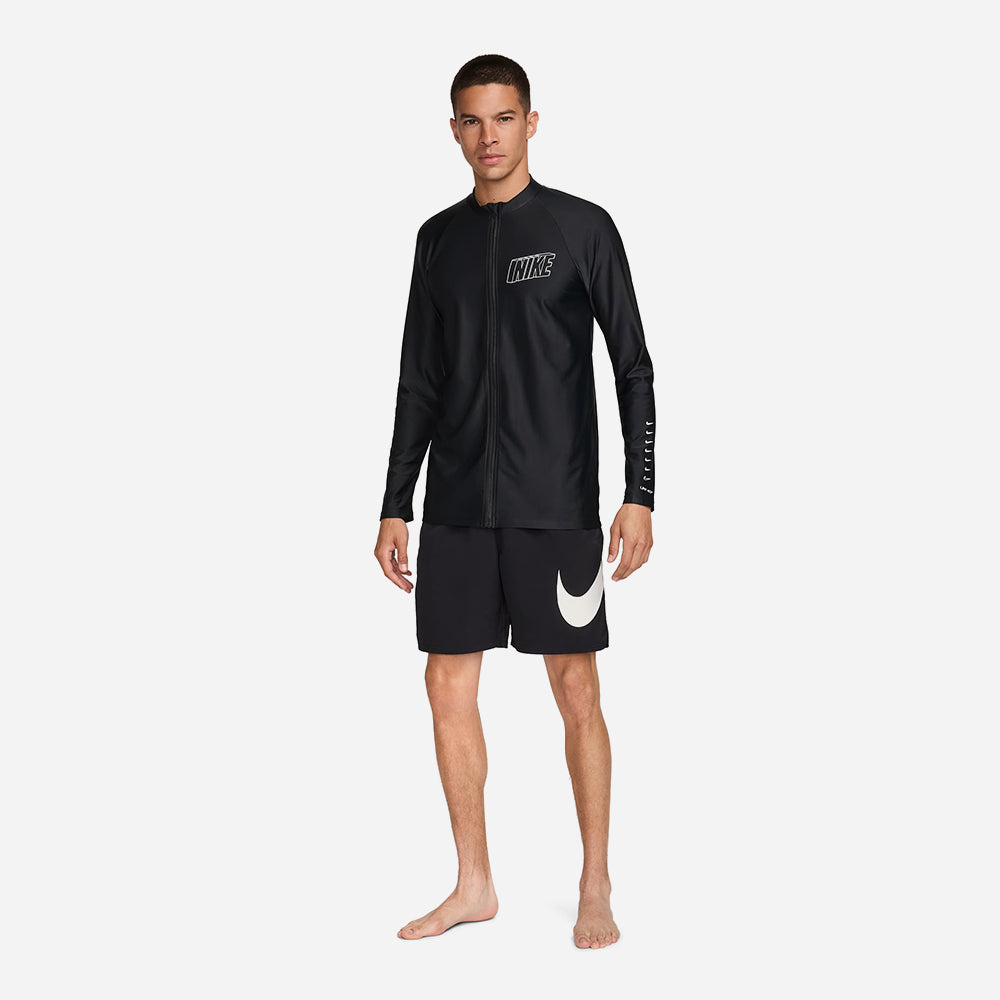 Áo Bơi Nam Nike Swim 3D Long Sleeve Zip Hydroguard - Đen - Supersports Vietnam