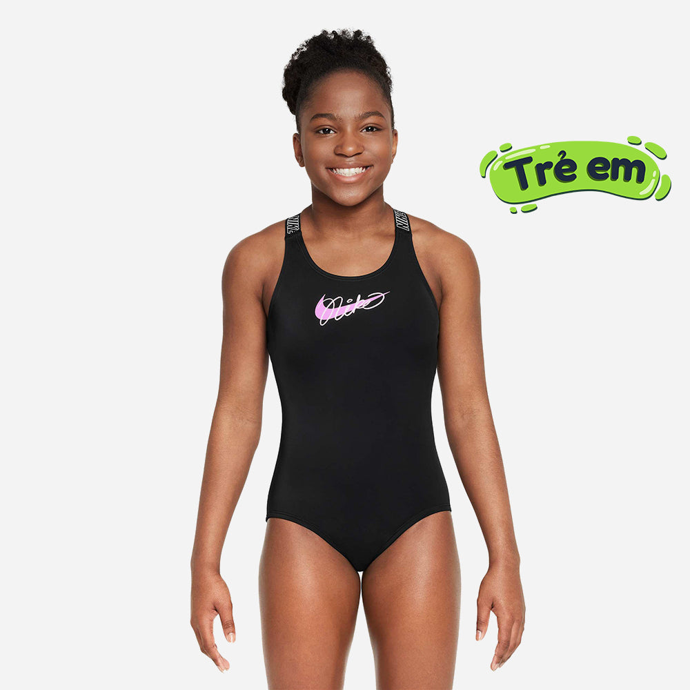 Đồ Bơi Một Mảnh Bé Gái Nike Swim Crossback - Đen - Supersports Vietnam