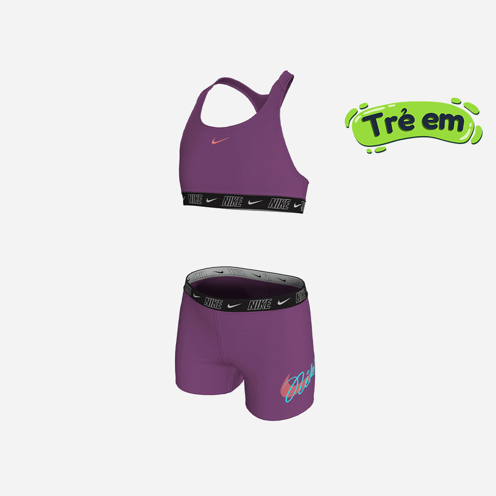 Đồ Bơi Hai Mảnh Bé Gái Nike Swim - Tím - Supersports Vietnam